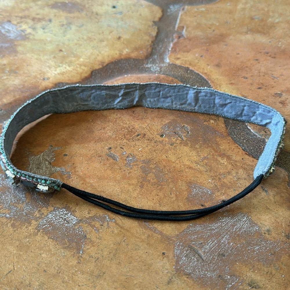 Soft Headband with beads, quartz and crystals - Picture 4 of 6